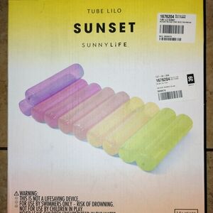 New In Box SunnyLife Tube Lilo Sunset Rainbow Pool Lounge